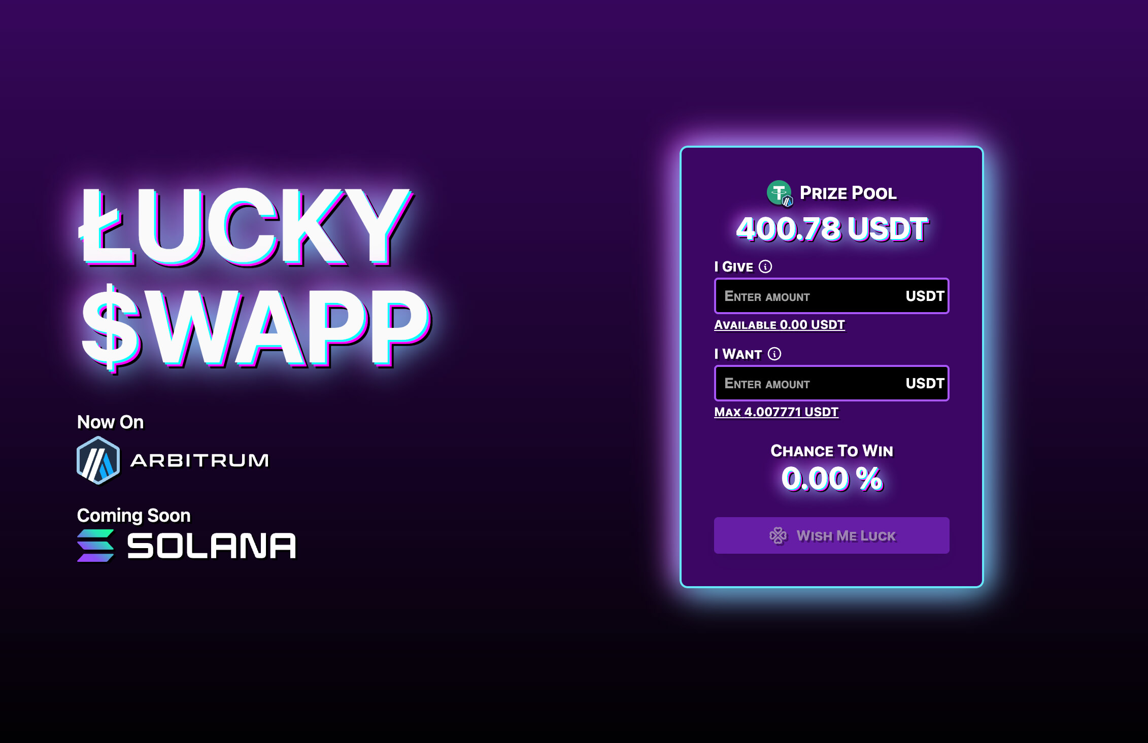 LuckySwap — prize-pool swap interface